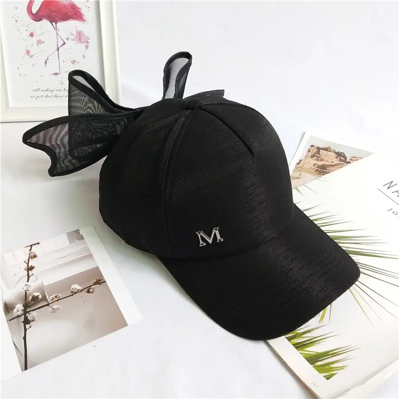 Women's Black Bow Cap Summer Korean Style Baseball Cap - Image 3