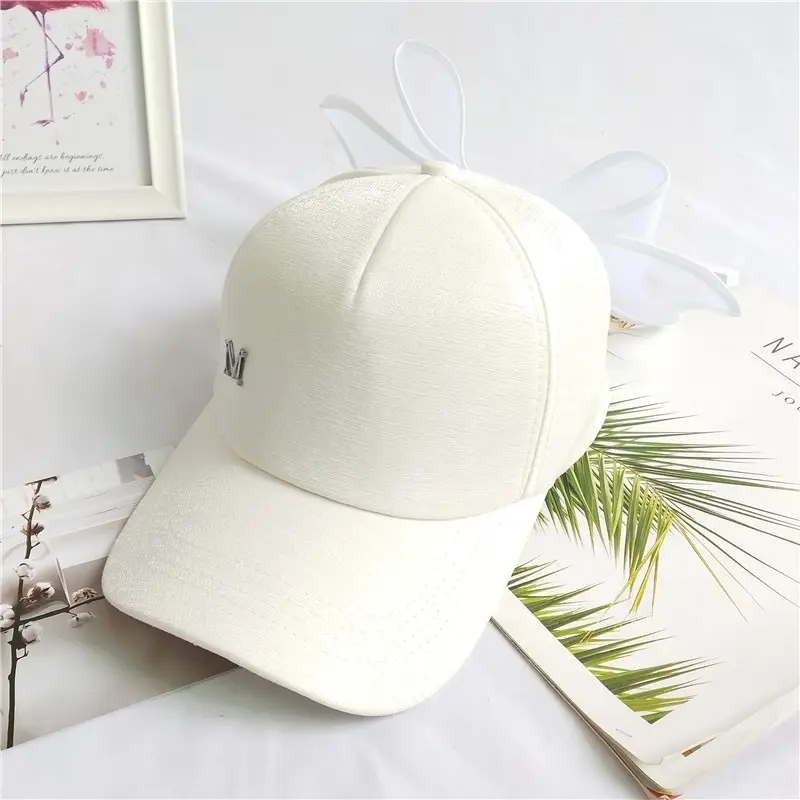Women's Black Bow Cap Summer Korean Style Baseball Cap - Image 4