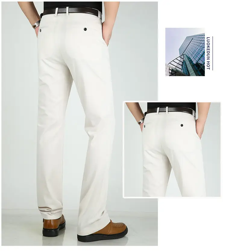 Men Ice Silk Casual Pants Summer Thin Elastic Waist — feature 14