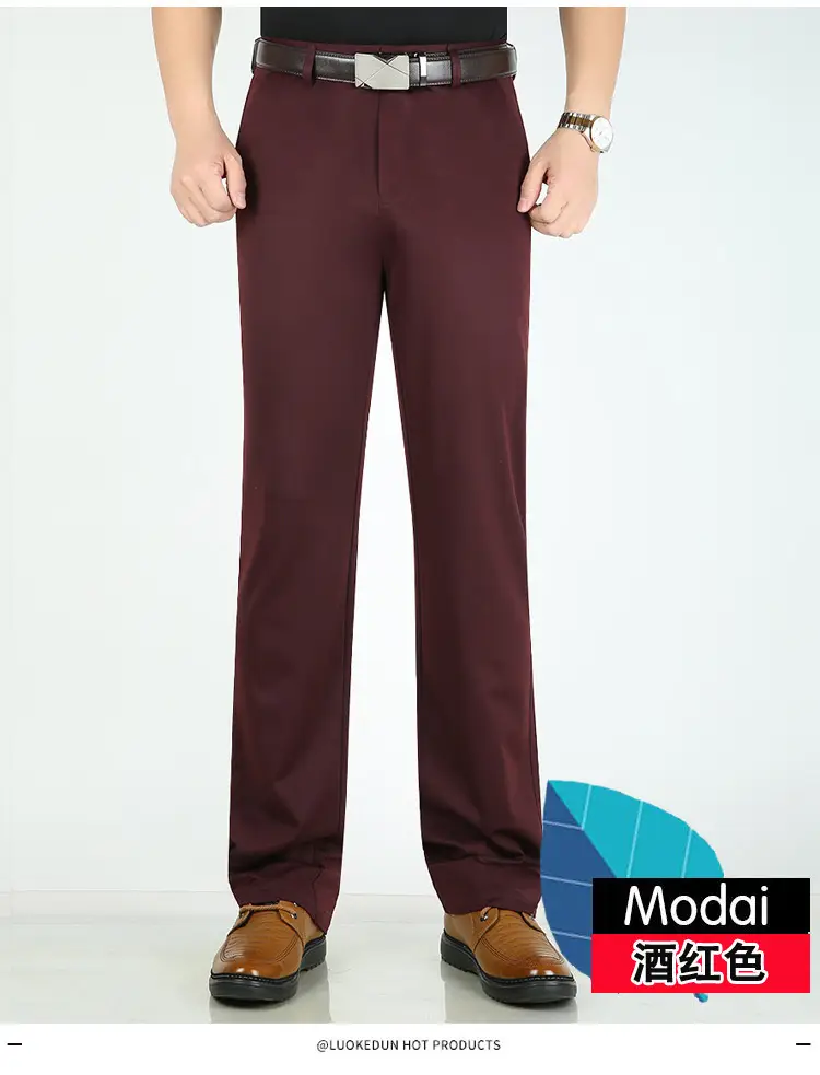 Men Ice Silk Casual Pants Summer Thin Elastic Waist — feature 27