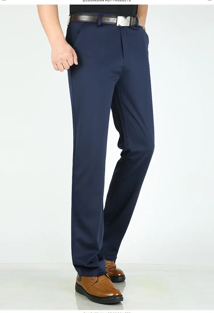 Men Ice Silk Casual Pants Summer Thin Elastic Waist — feature 9