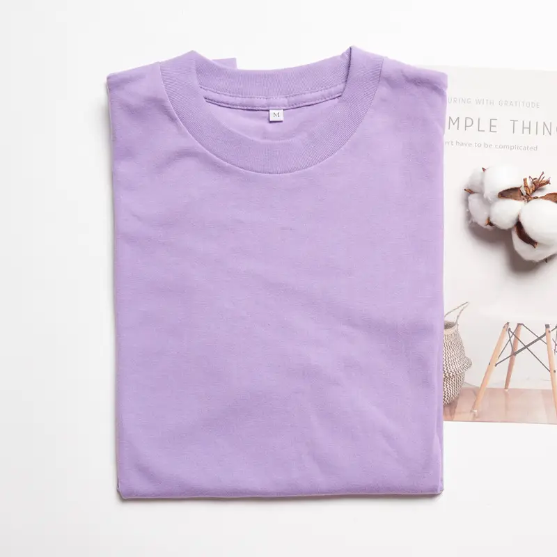 Purple 230g Thick Cotton T-Shirt for Men Women