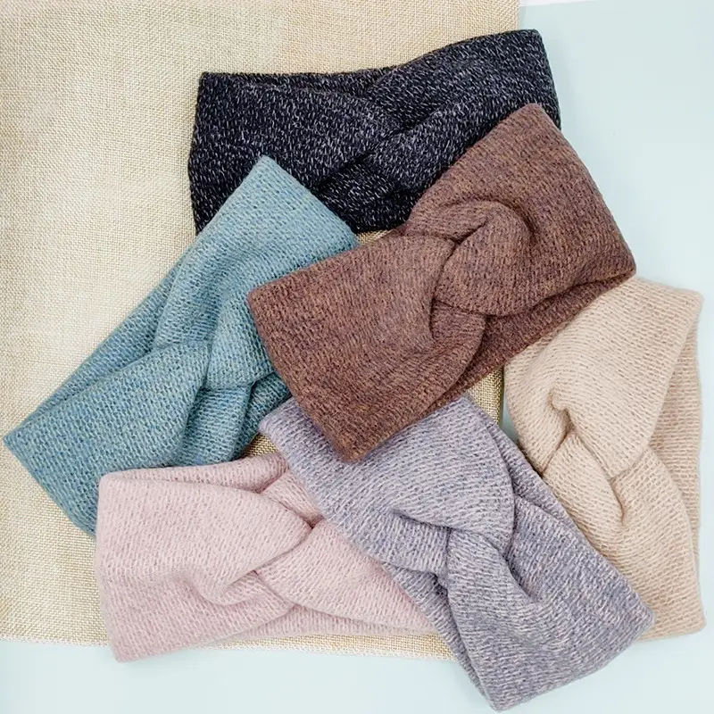 Vintage Wool Cross Hair Band Turban for Women - Image 8