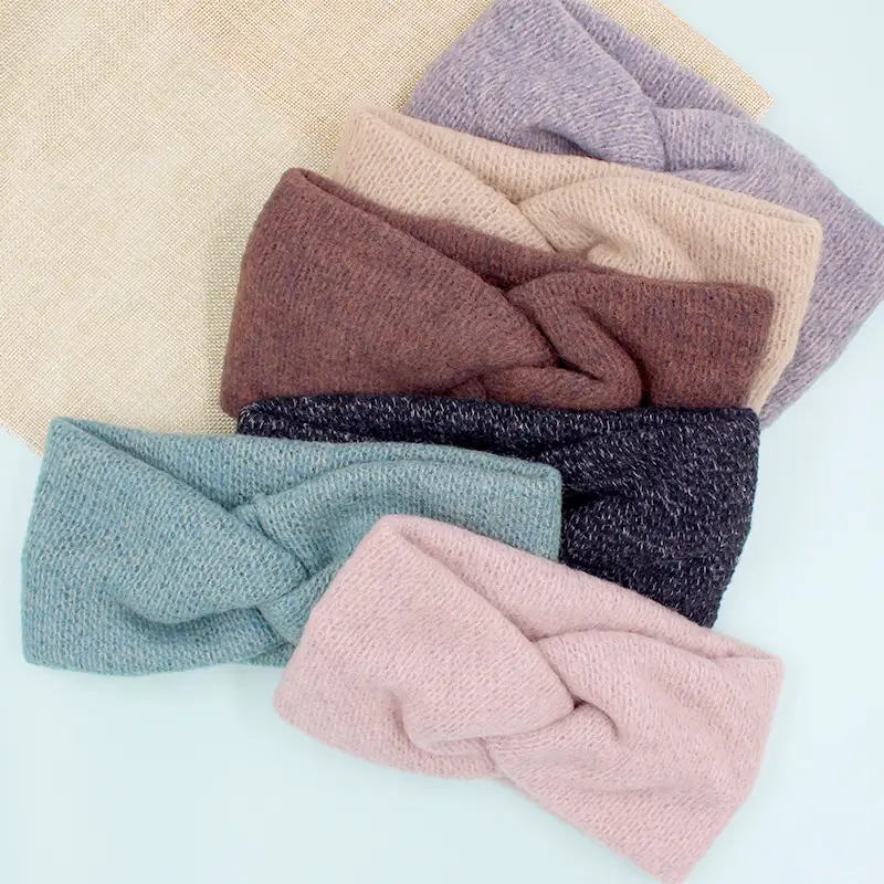 Vintage Wool Cross Hair Band Turban for Women - Image 10