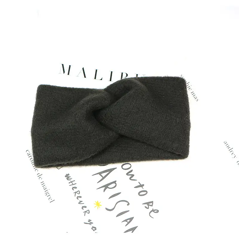 Vintage Wool Cross Hair Band Turban for Women - Image 2