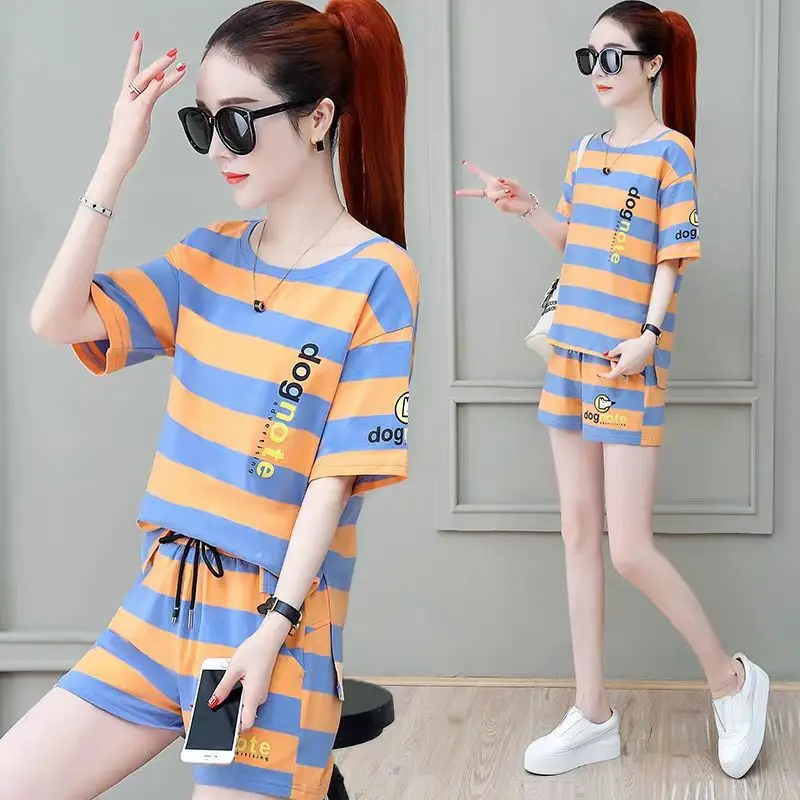 Women Striped Sports Suit 2026 Summer Loose Slim Casual — feature 15