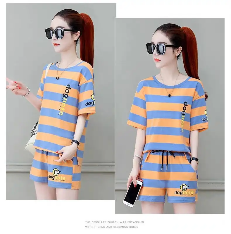 Women Striped Sports Suit 2026 Summer Loose Slim Casual — feature 6