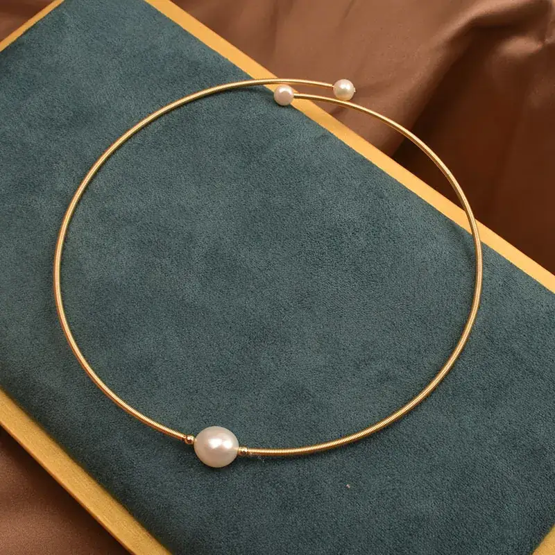 Natural Pearl Baroque Ring with Gold Plating - Image 3