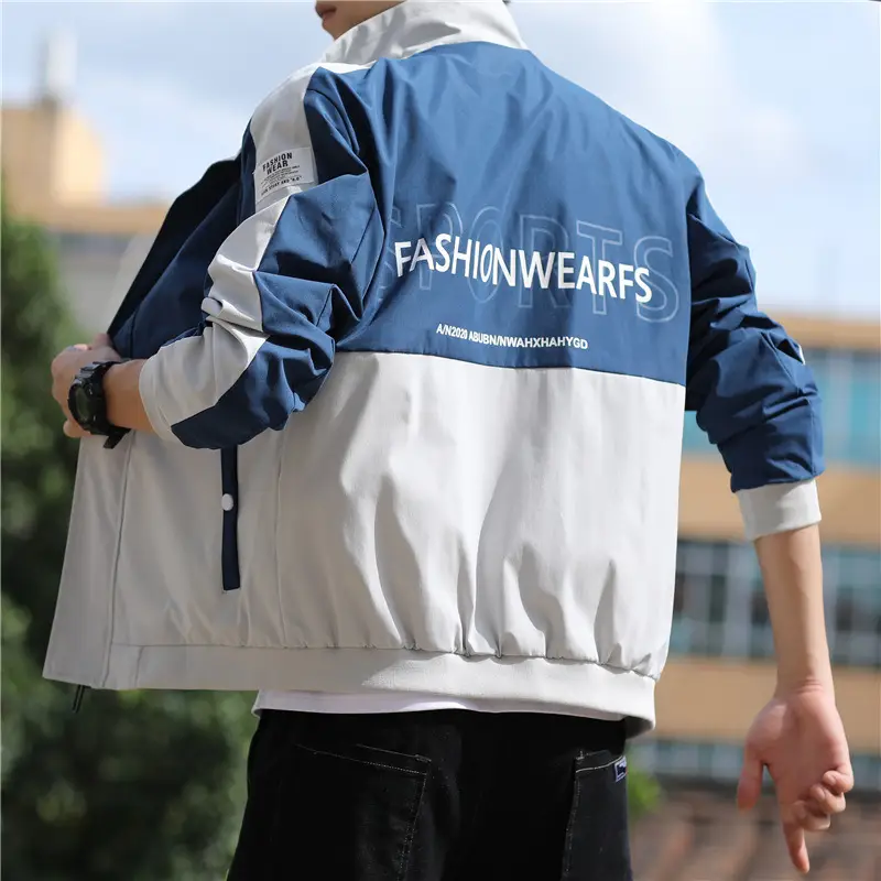 Men's Green White Korean Fashion Jacket Spring Autumn - Image 5