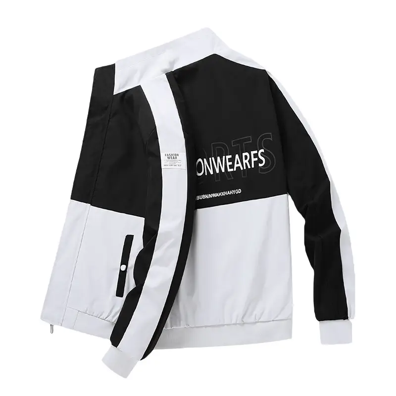 Men's Green White Korean Fashion Jacket Spring Autumn - Image 8