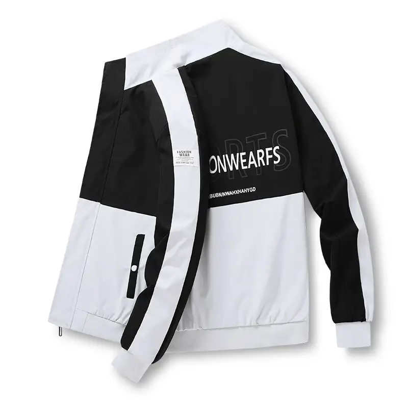 Men's Green White Korean Fashion Jacket Spring Autumn - Image 2