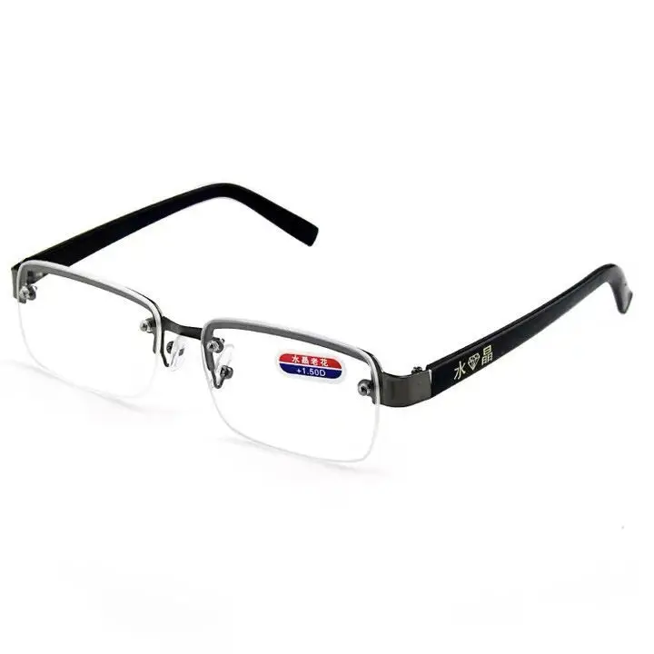 Frameless Crystal Reading Glasses Black Brown Transparent - Image 4