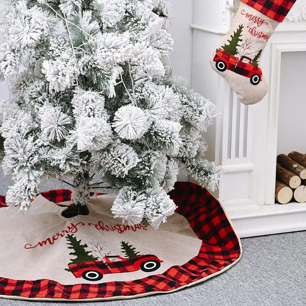 Christmas Tree Pad with Car Design Linen Dress