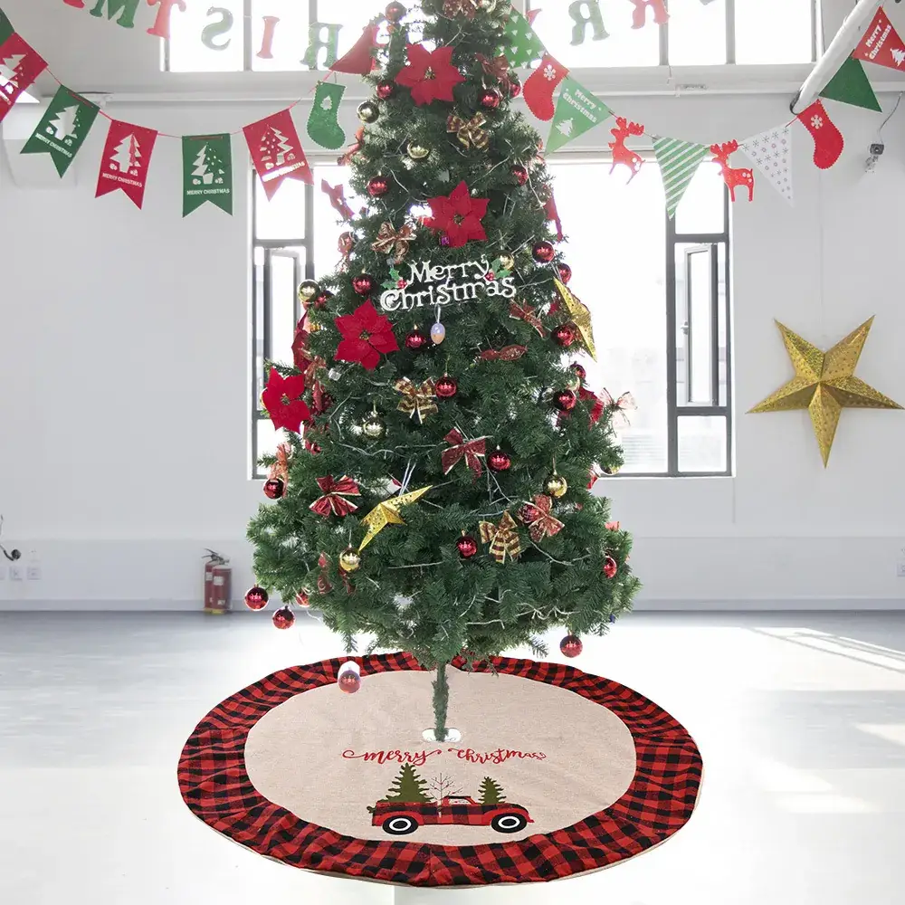 Christmas Tree Pad with Car Design Linen Dress