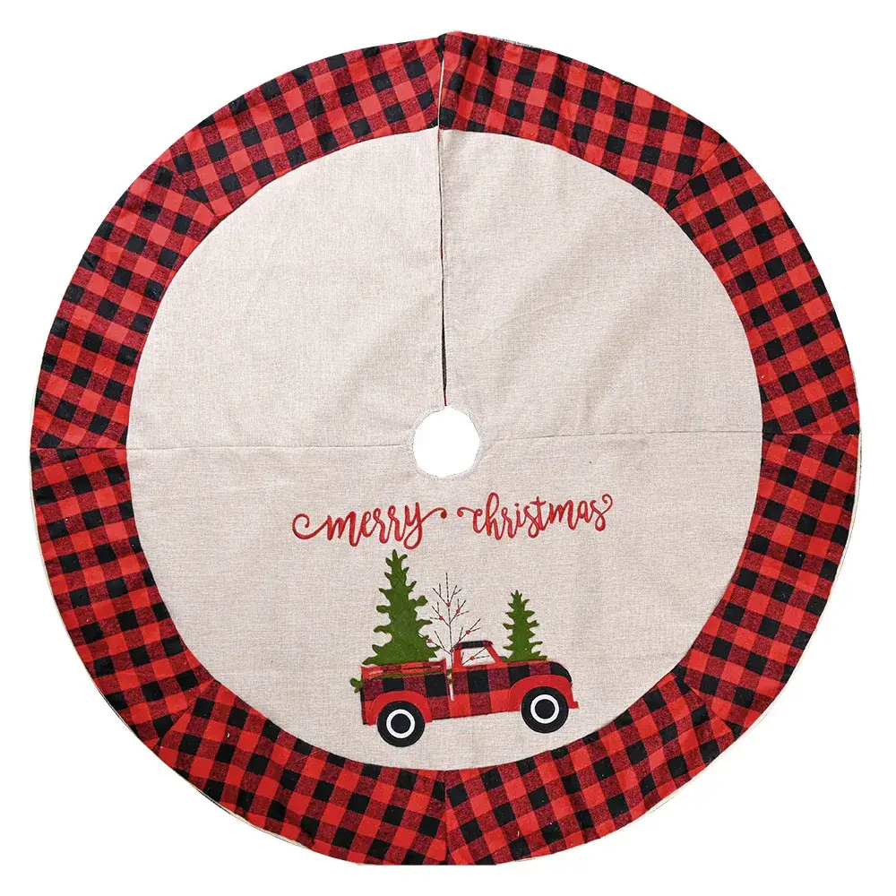Christmas Tree Pad with Car Design Linen Dress