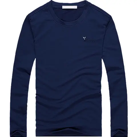 Men Grey Crewneck Long Sleeve T-Shirt with Pocket - Image 12
