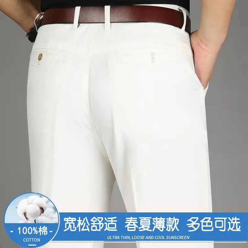 2025 Cotton Thin Trousers for Men Black Loose Straight - Image 12