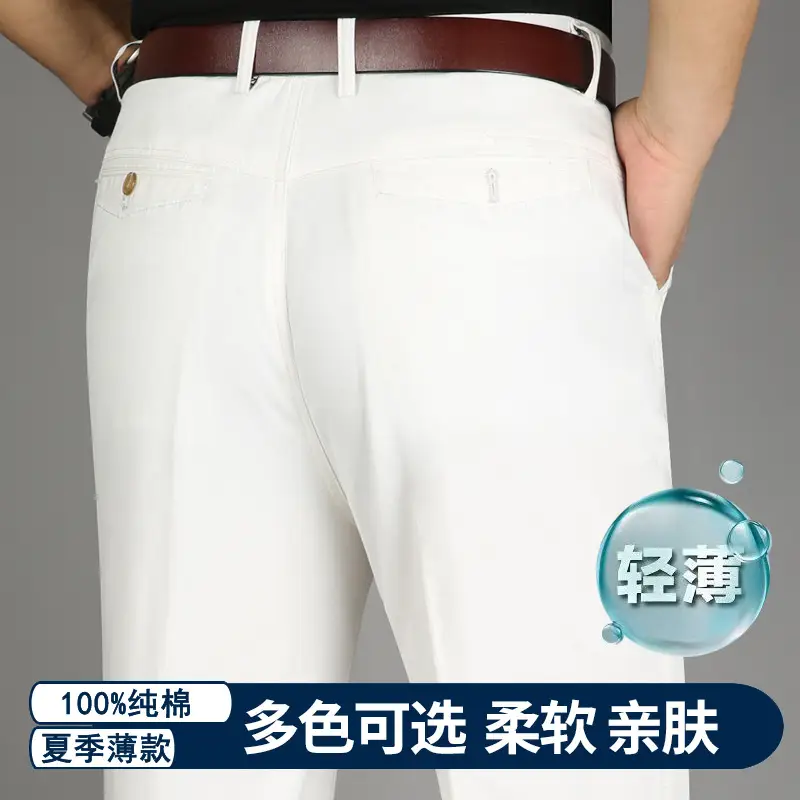 2025 Cotton Thin Trousers for Men Black Loose Straight - Image 13