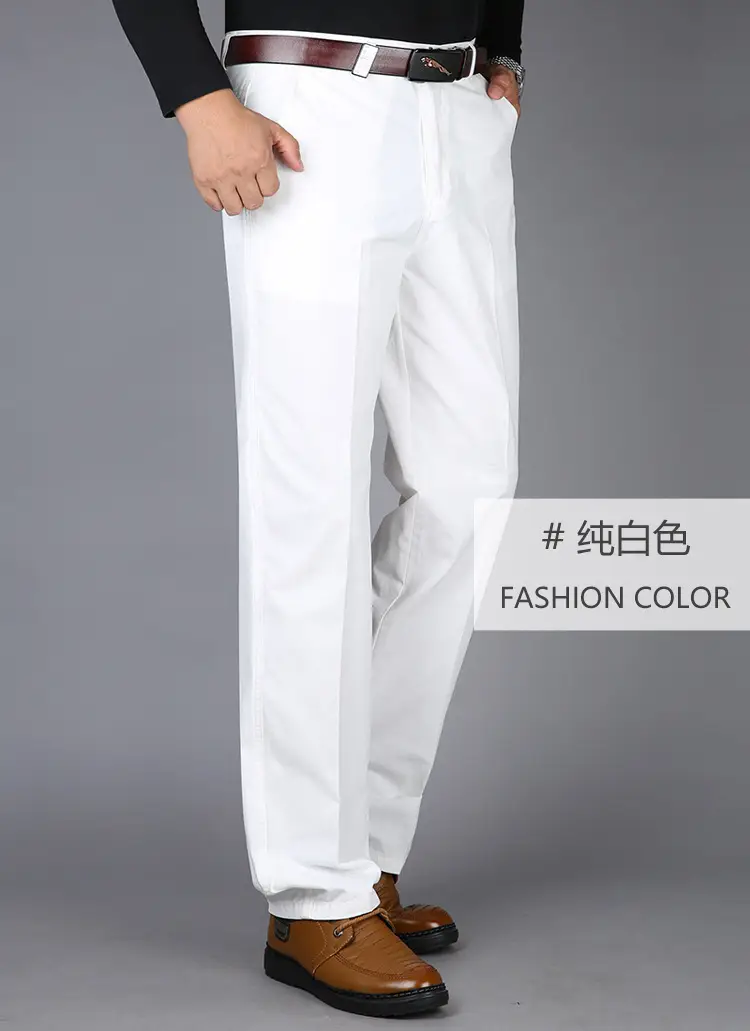 2025 Cotton Thin Trousers for Men Black Loose Straight — feature 12