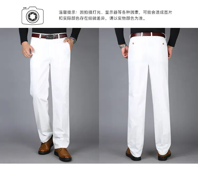 2025 Cotton Thin Trousers for Men Black Loose Straight — feature 13
