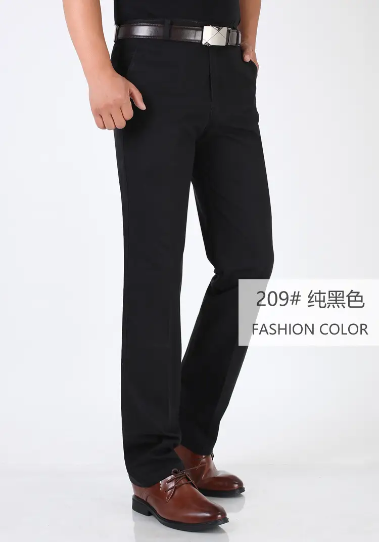 2025 Cotton Thin Trousers for Men Black Loose Straight — feature 28