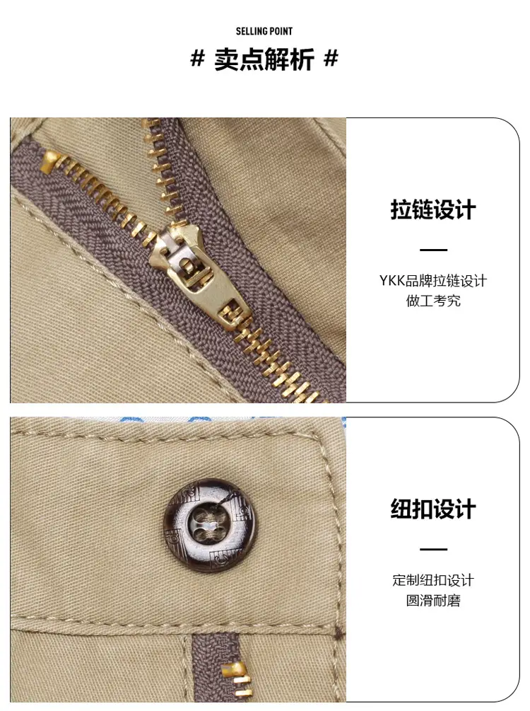 2025 Cotton Thin Trousers for Men Black Loose Straight — feature 31