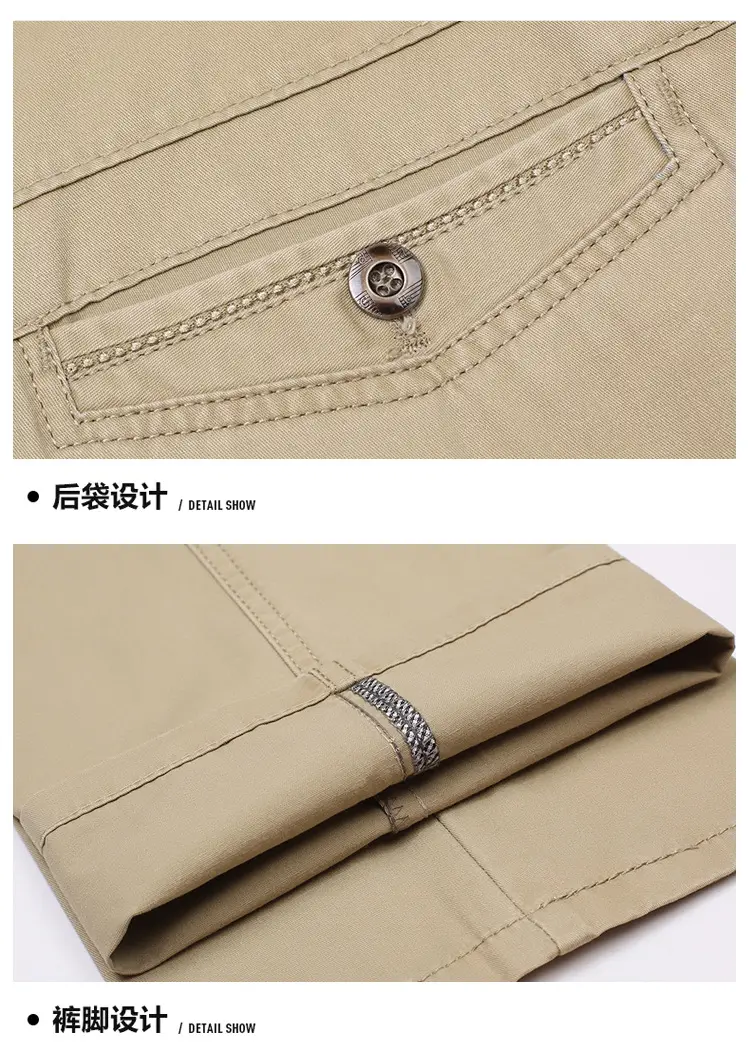 2025 Cotton Thin Trousers for Men Black Loose Straight — feature 33
