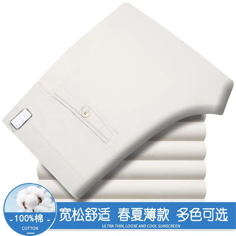 2025 Cotton Thin Trousers for Men Black Loose Straight - Image 10