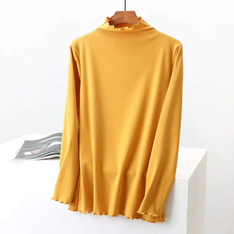 Women Velvet Long Sleeve T-Shirt Gray Plus Size - Image 2