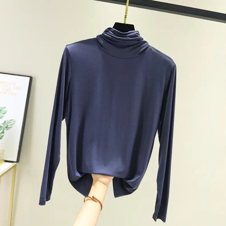 Black Long Sleeve T-Shirt Women Korean Style Large - Image 5