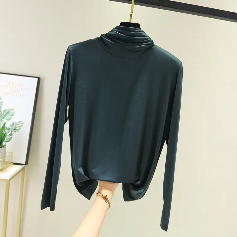 Black Long Sleeve T-Shirt Women Korean Style Large - Image 7