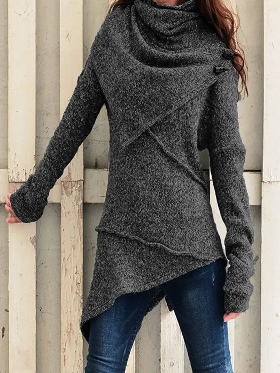 Long Sleeve Knitwear Windbreaker Women's Autumn Winter - Image 3