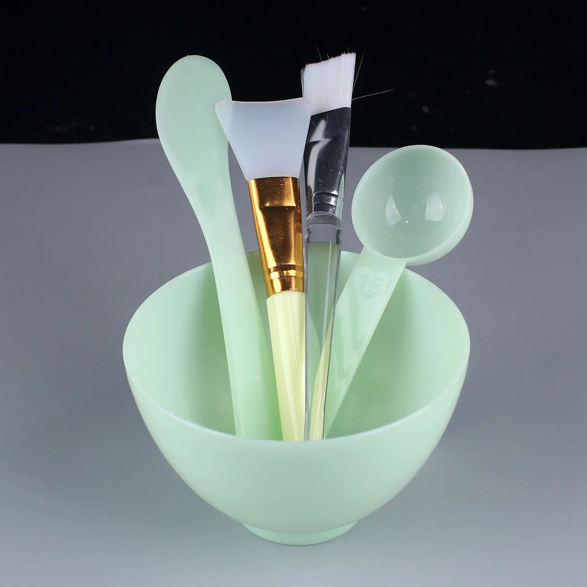 5-Piece Silicone Beauty Mask Brush Set Blue - Image 7