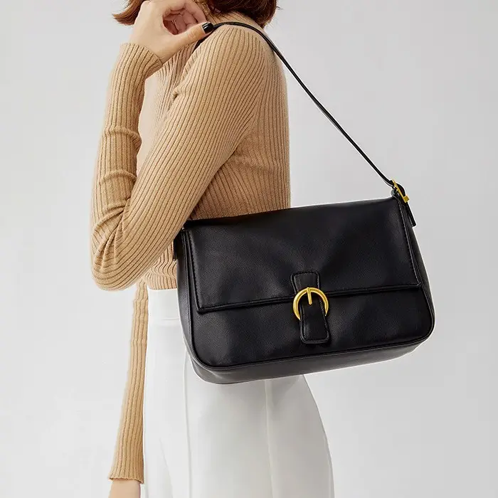 Retro Black Underarm Bag 2026 Large Capacity - Image 3