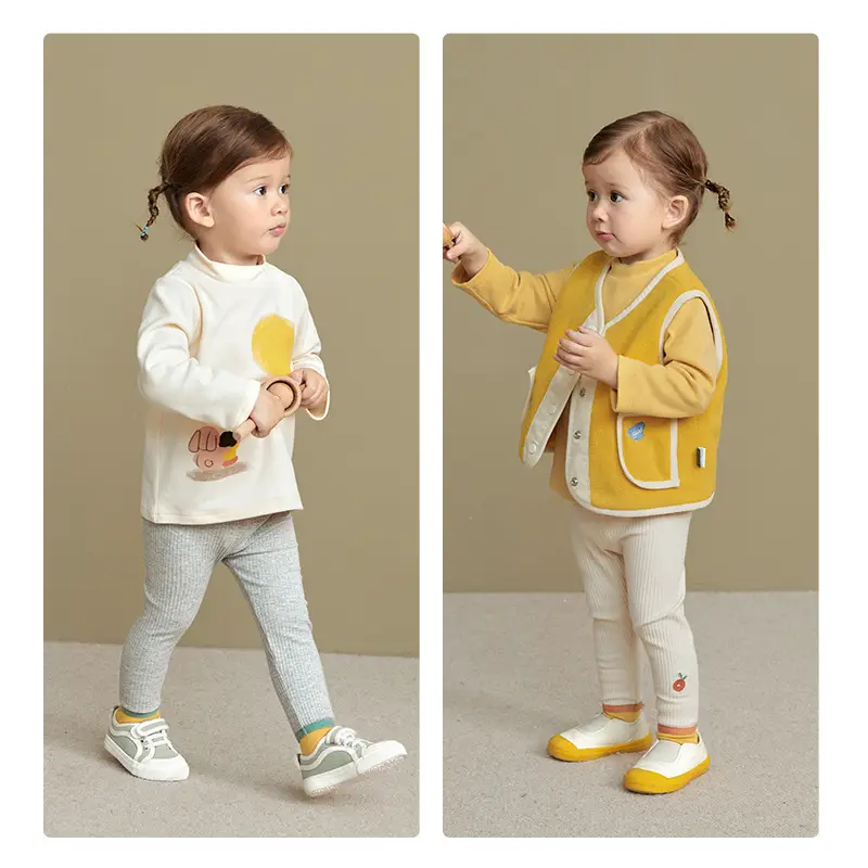 Girls' Yellow Vest & Pants Set 2025 Autumn Casual Wear - Image 4