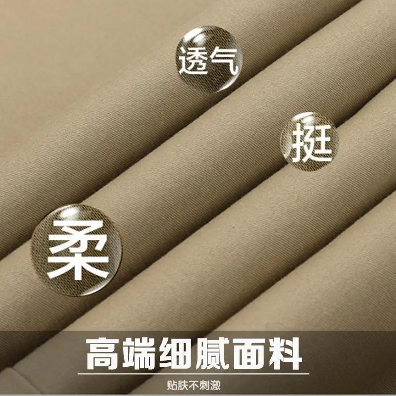 Middle-aged Men Cotton Pants Grey Deep Loose Fit - Image 9