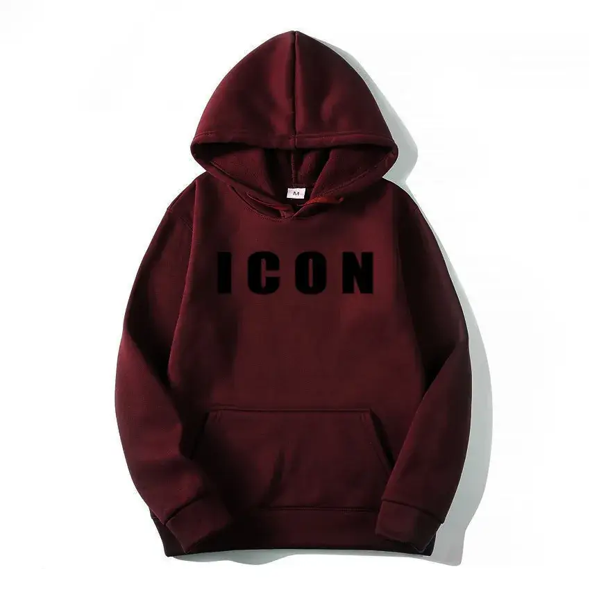 Men Red Icon Print Hoodie Winter Casual - Image 10