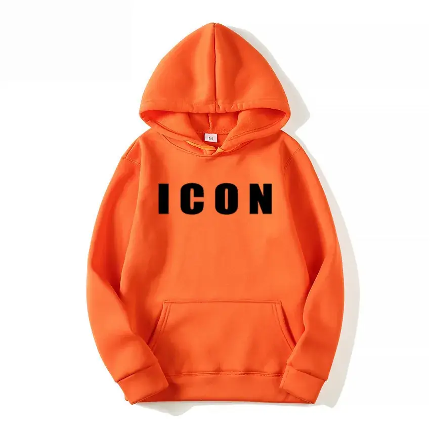 Men Red Icon Print Hoodie Winter Casual - Image 12