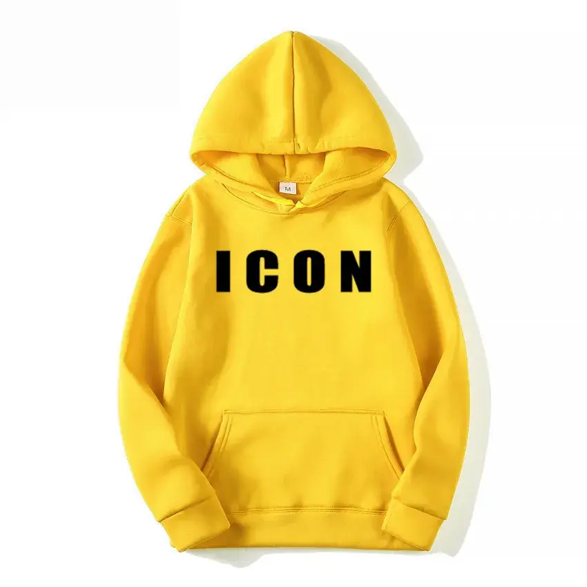Men Red Icon Print Hoodie Winter Casual - Image 3
