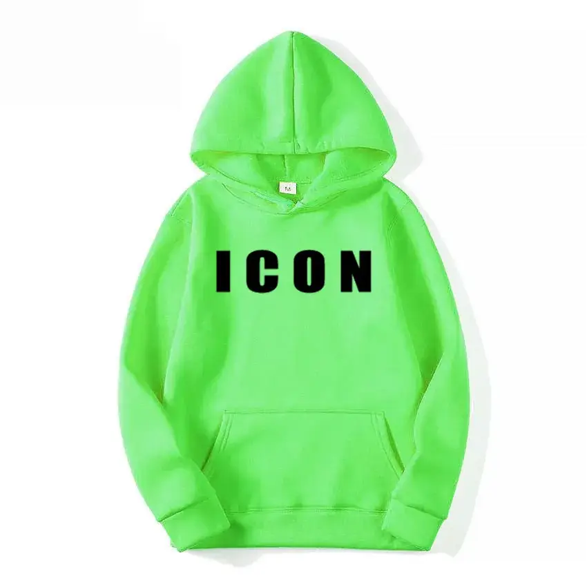 Men Red Icon Print Hoodie Winter Casual - Image 7