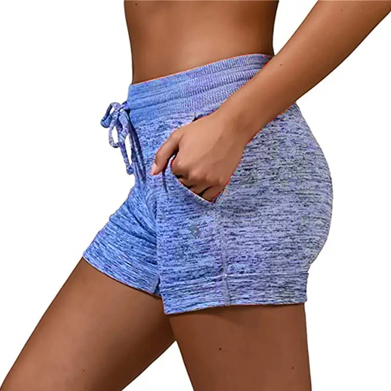 Women Marbled Yoga Shorts Quick Dry Gray - Image 3