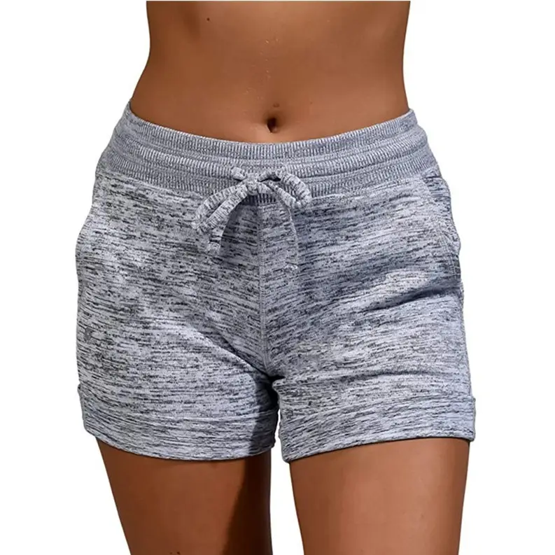 Women Marbled Yoga Shorts Quick Dry Gray - Image 15