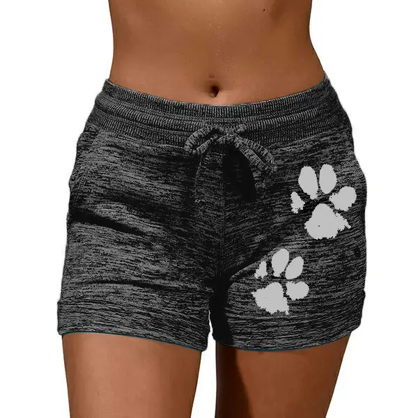 Women Marbled Yoga Shorts Quick Dry Gray - Image 11