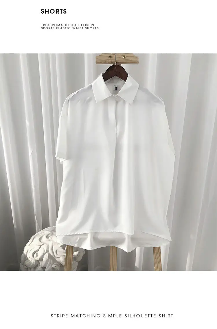 White Korean Style Short Sleeve Shirt for Men — feature 12