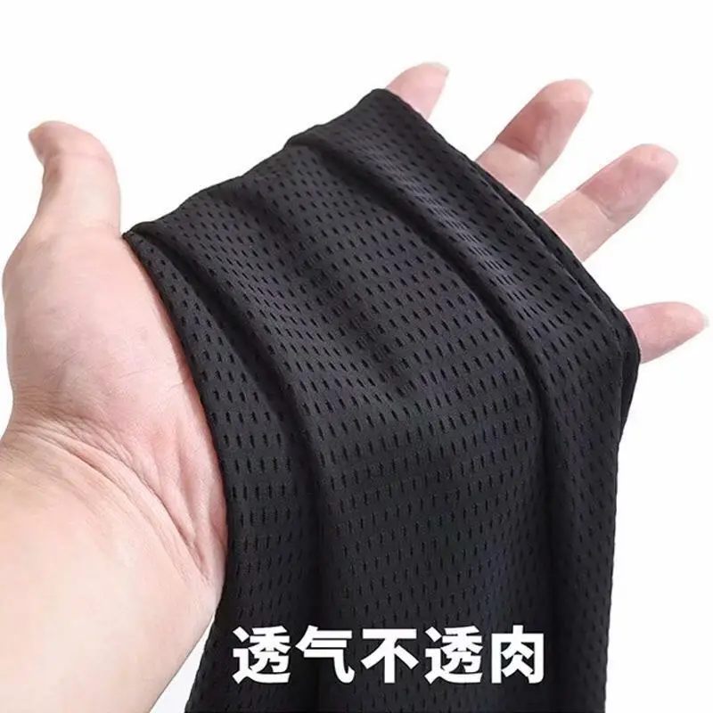 Men's Thin Ice Silk Casual Pants Breathable Cropped Mesh - Image 5