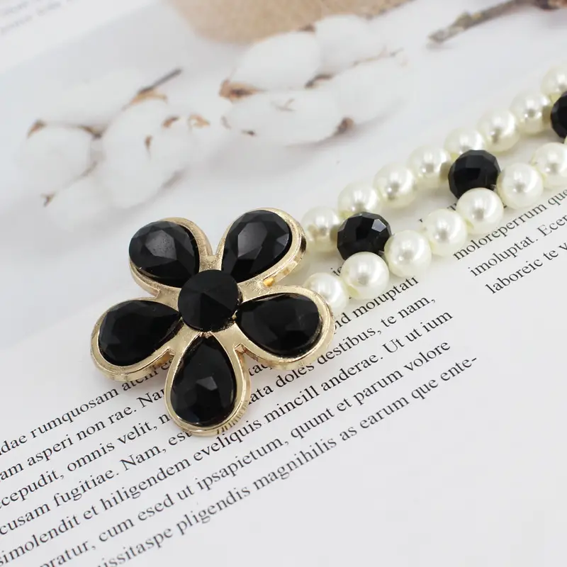 Red Flower Pearl Buckle Belt for Women - Image 7
