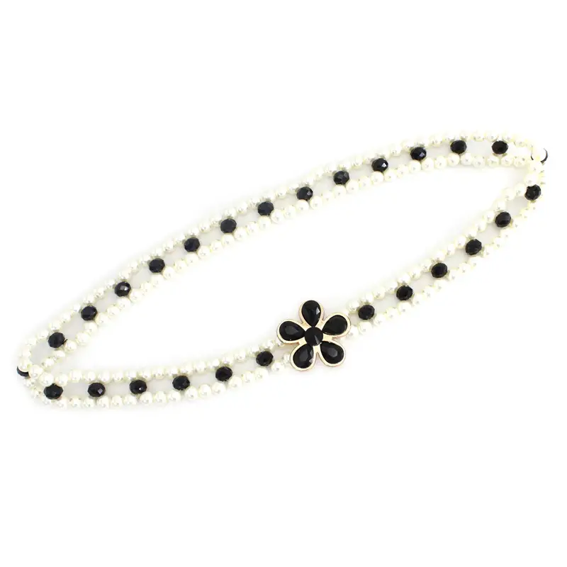 Red Flower Pearl Buckle Belt for Women - Image 8