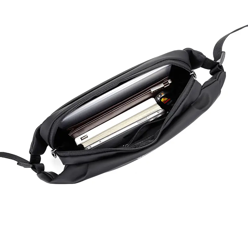 Men's Waterproof Crossbody Waist Bag Black Sports Casual - Image 5