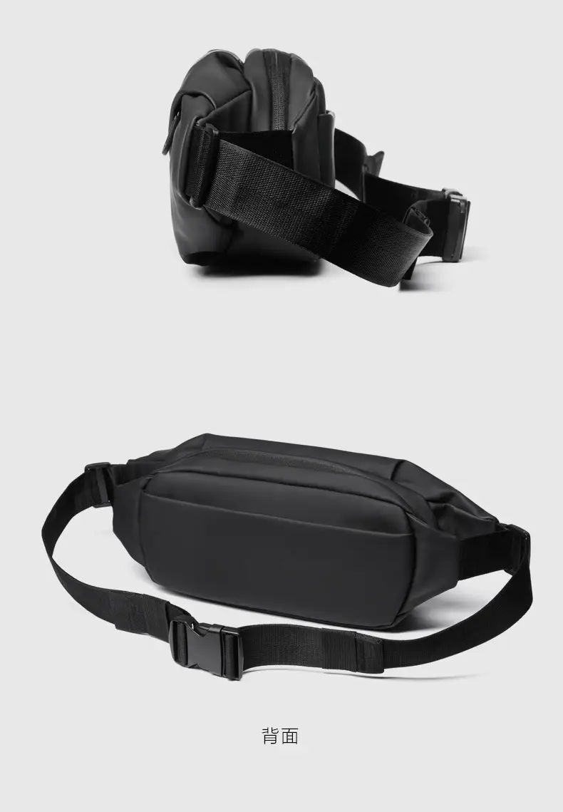 Men's Waterproof Crossbody Waist Bag Black Sports Casual — feature 19
