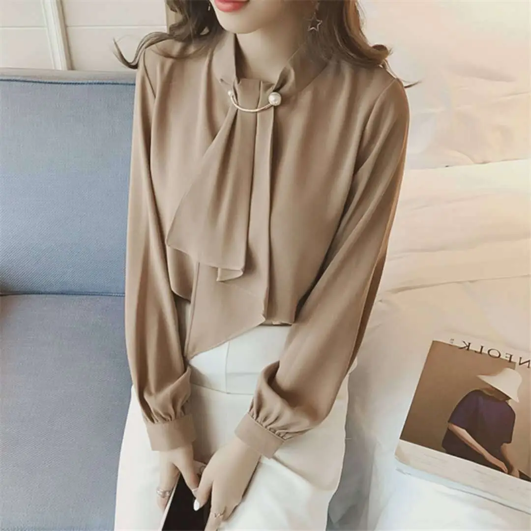 2026 Long Sleeve Chiffon White Women's Shirt — feature 7